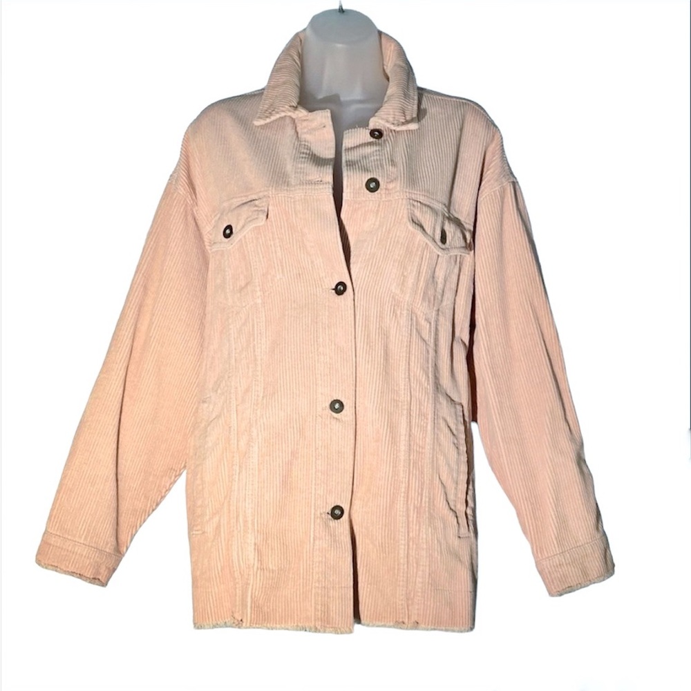 Zara Pink dusty rose oversized corduroy Jacket Size S